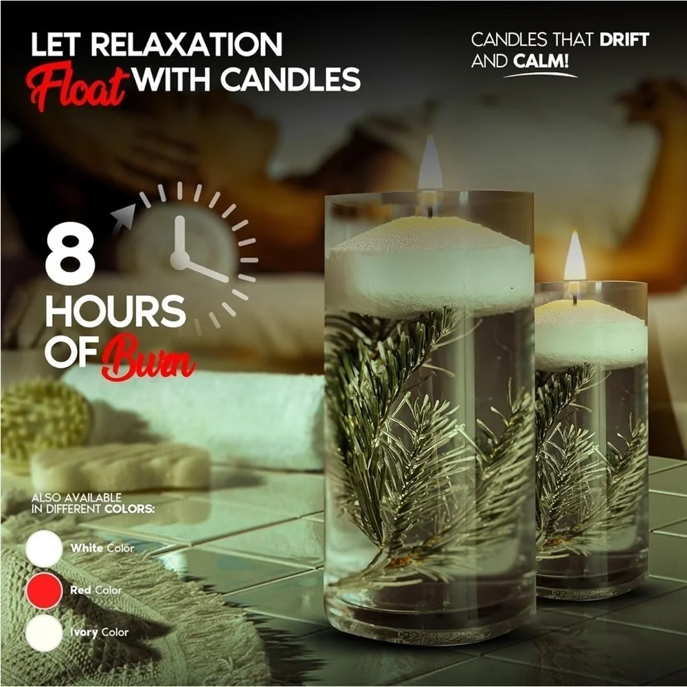 Charisma Premium White Floating Candles - 24 Pack (071)